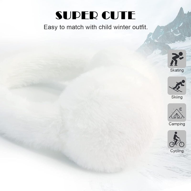 POXIMI Store Baby Warm Earmuffs Kid Magic Gloves Girl Soft Plush Ear Muffs Toddler Knit Mittens for Boy Winter Ear Warmer Set - Image 3